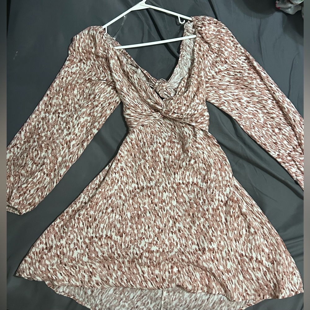 Pink & White Patterned Flowy Dress